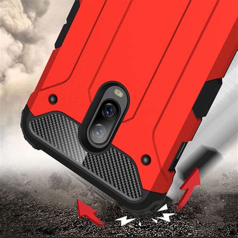 Military Defender Shockproof Case For OnePlus 6T Red