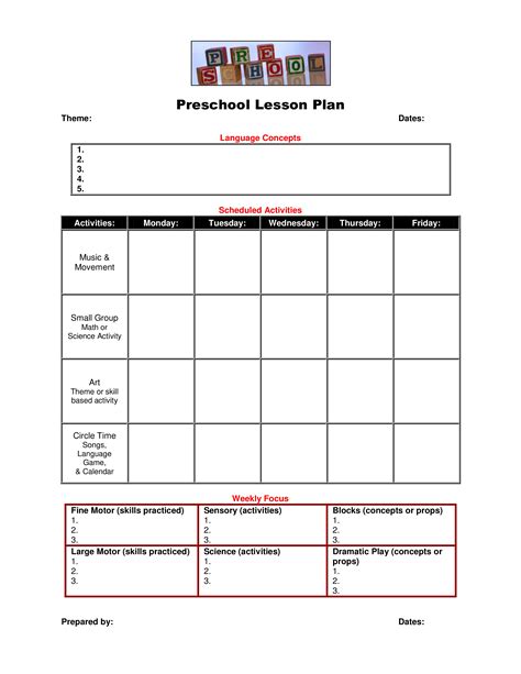 Printable Lesson Plan Printable Lesson Plans