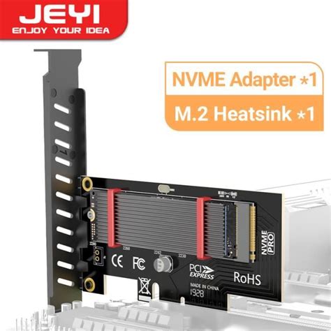 Noir Guitar Yi Adaptateur Pcie Vers Nvme Avec Refroidisseur De