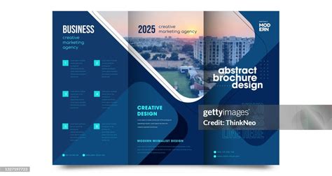 Tri Fold Brochure Mock Up Background Abstract Business Leaflet Flyer