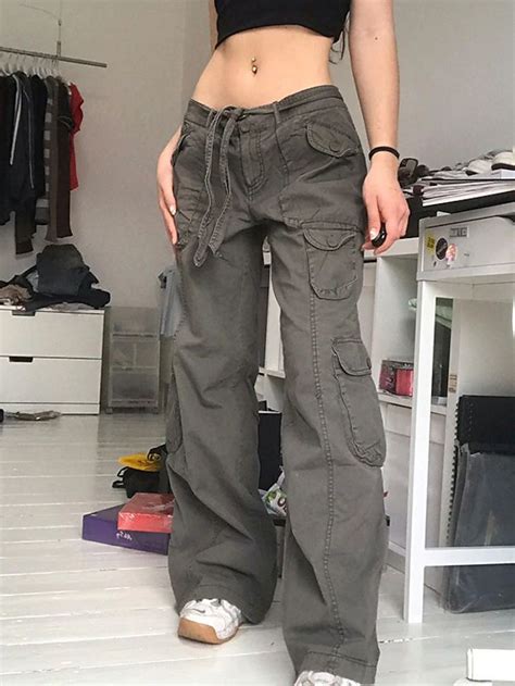 Mujer Pantalones Cargo De Paraca Das Culottes Pantalones De Pierna