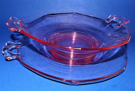 Imperial Glass Pink Depression Glass Bowl 7257 And Underplate Etsy