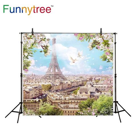 Funnytree Background For Photo Studio Eiffel Tower Paris Flower Spring