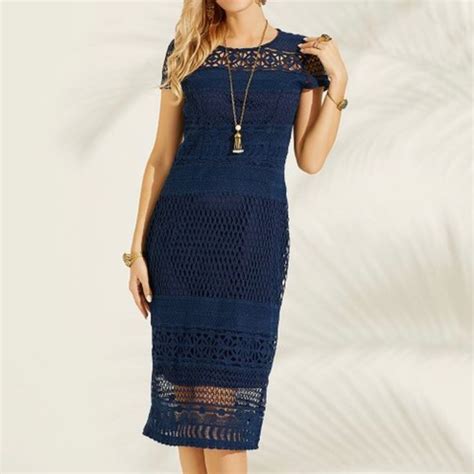 SUZANNE BETRO LACE NAVY DRESS 2024