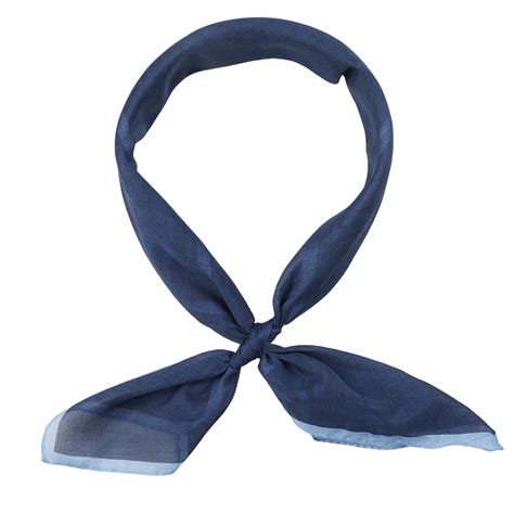 Amanda Christensen Blue Melange Block Printed Cotton Bandana Baltzar