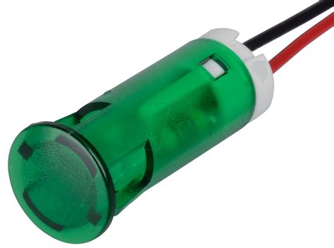 Apm Qs G Indicator Led V Dc Mm Wired Green At Reichelt