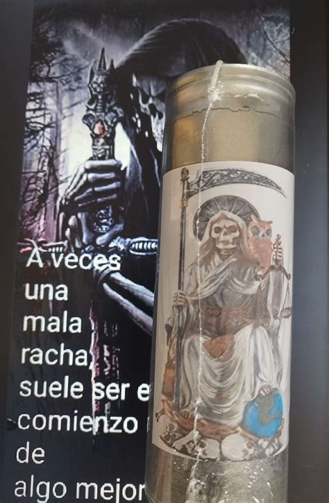 VELADORA VASO SANTA MUERTE Plateada Bazar Velas Y Cosas