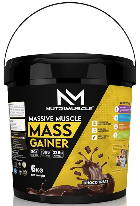 Nutrimuscle Massive Muscle Mass Gainer 6kgs Choco Treat Chocolate Flavour For Mass Muscle