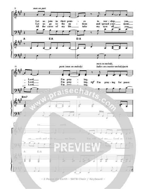 Peace On Earth Sheet Music Pdf Don Chapman Praisecharts