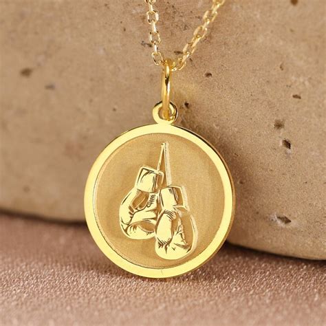 Gold Boxing Gloves Necklace Etsy