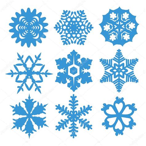 Set De Iconos De Copo De Nieve Vector Ilustraci N Sobre Fondo Blanco