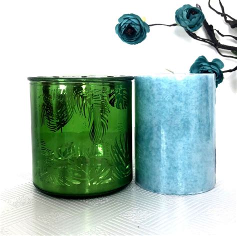 Wholesale Cl Green Glass Candle Jars With Cork Lid For Candle Making