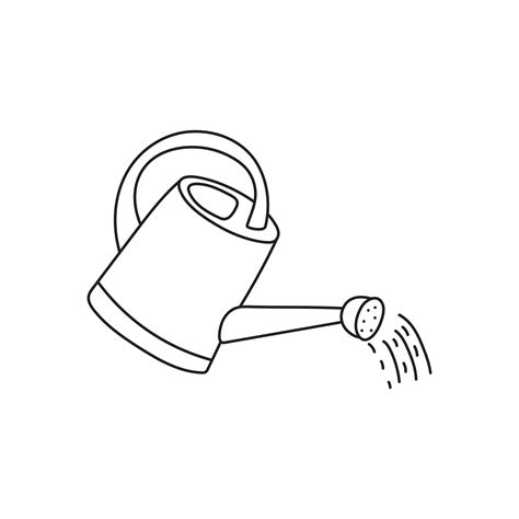 Kids Drawing Cartoon Vector Illustration Cute Watering Can Icon