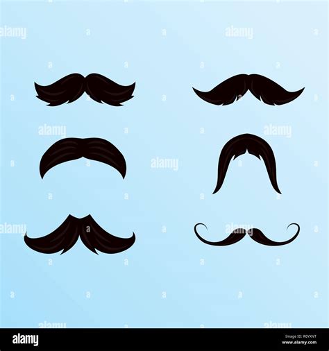 Movember Day Men Moustache Types Vector Illustration Stock Vector Image