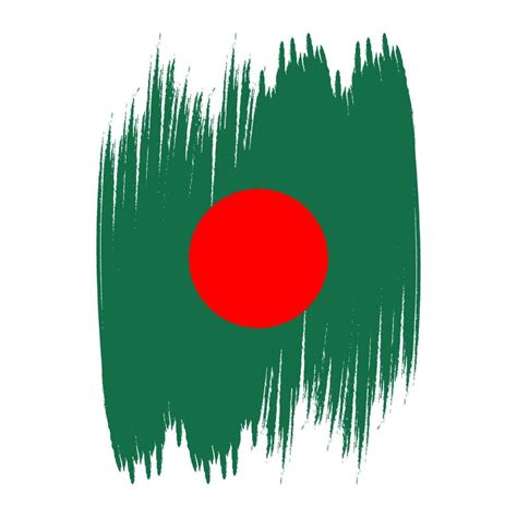 Bangladesh Flag With Brush Strokes Vector Illustration Bangladesh Flag