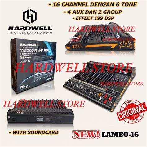 Jual Mixer Audio 16 Channel Hardwell LAMBO 16 Original Mixer Terbaik