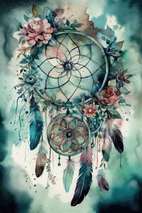 Dreamcatcher Watercolor Collection Stock Illustration Illustration Of