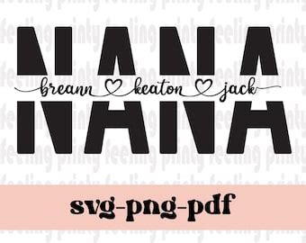 Art Collectibles Digital Grandma Svg Nana Monogram Svg Nana Svg Nana