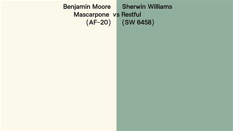 Benjamin Moore Mascarpone Af 20 Vs Sherwin Williams Restful Sw 6458 Side By Side Comparison