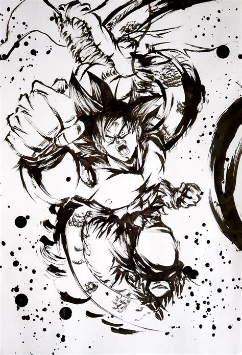 Pin De Son Goku サレ En Dragon Ball Ink Style Arts ️♠️ Dragon Para