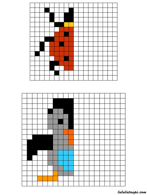 Reproduire un dessin par symétrie axiale sur quadrillage une