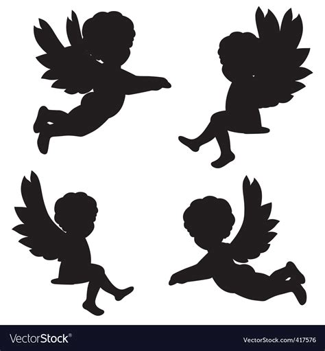 Silhouettes of angels Royalty Free Vector Image