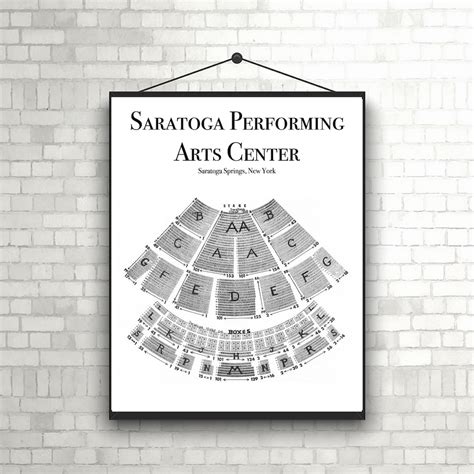 Broadway Theaters Vintage Saratoga Performing Arts Center Seating Chart Poster Digital