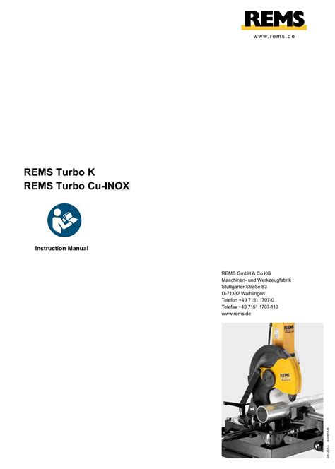 REMS Turbo K Circular Saw Instruction Manual