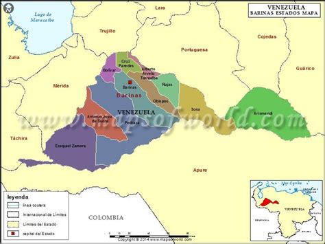 Necesito Que Me Den Una Foto Con El Mapa Del Estado Barinas Venezuela