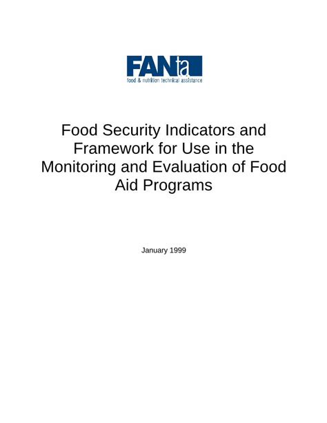 Pdf Food Security Indicators And Framework For Use In The Pdf