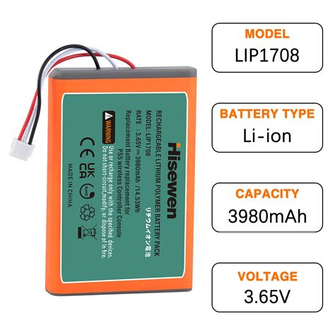 Hisewen PS5 Controller Battery Upgraded 3980mAh LIP1708 PS5 Battery