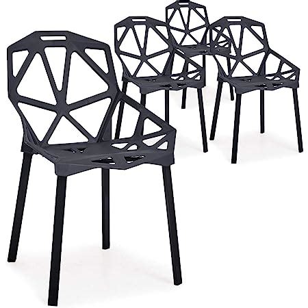 MOBILI FIVER Lot De 4 Chaises De Cuisine Modernes Carlotta Noir 51 X