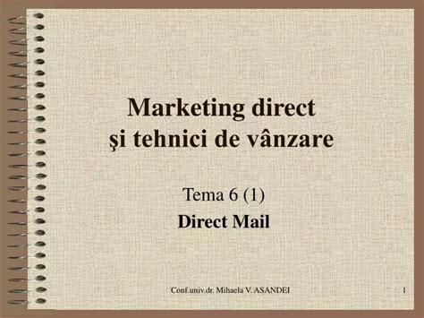 PPT Marketing direct şi tehnici de vânzare PowerPoint Presentation