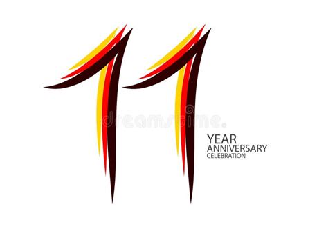 11 Years Anniversary Celebration Logotype Colorful Line Vector 11th