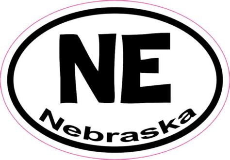 3in X 2in Oval Ne Nebraska Sticker Vinyl Car Window State Bumper