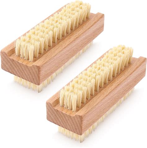 Amaxiu Pcs Wooden Firm Nail Brushes Wood Double Sided Nail Scrub