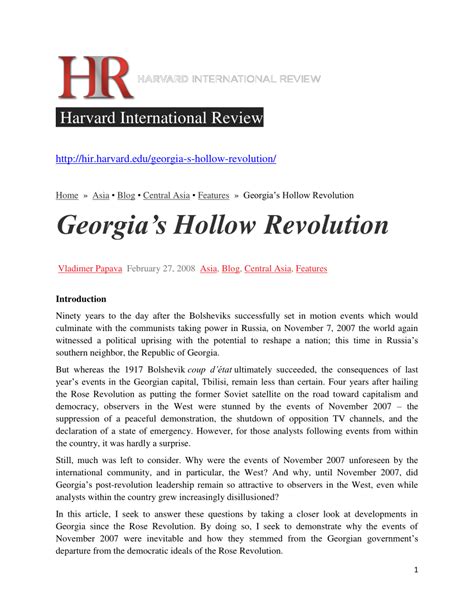 Pdf Georgias Hollow Revolution