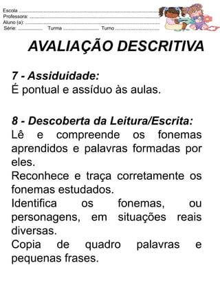 Avalia O Descritiva Pdf