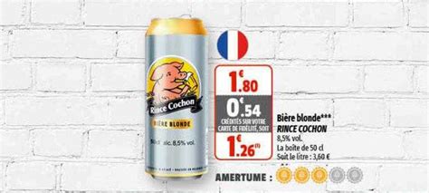 Promo Bière Blonde Rince Cochon chez Coccinelle Supermarché iCatalogue fr
