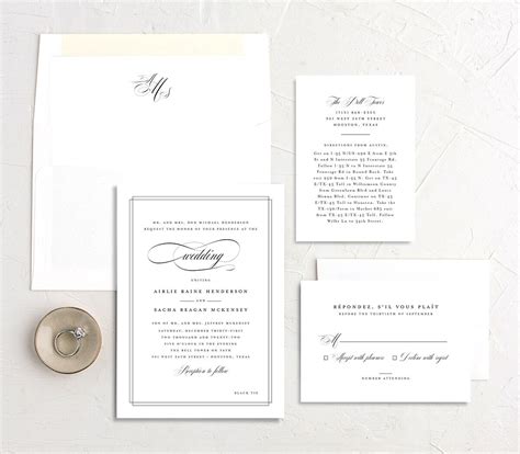 Classic Black Tie Wedding Invitations | The Knot