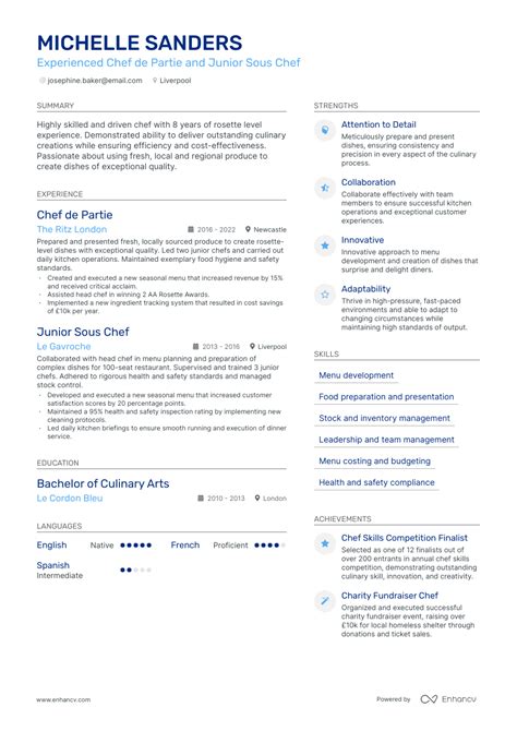 3 Chef CV Examples For 2023