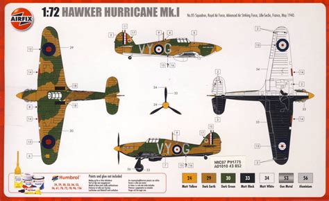 172 Scale Kits And Diorama Airfix Hurricane Mk1