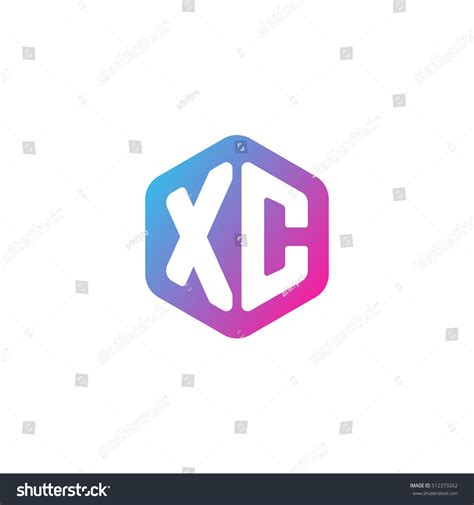 Initial Letters Xc Rounded Hexagon Shape Stock Vector Royalty Free