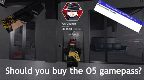 Is The O5 Gamepass Worth It Gamepass Review SCP Roleplay Roblox