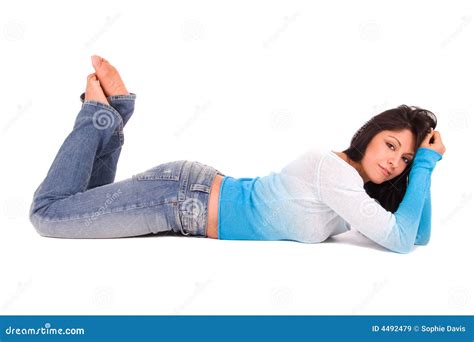 Jolie Latina Image Stock Image Du Courbe Brun Denim