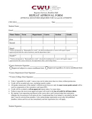 Fillable Online REPEAT APPROVAL FORM Fax Email Print PdfFiller