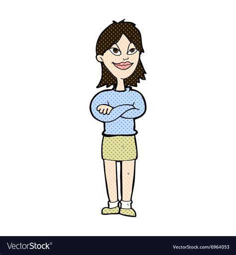 Comic Cartoon Proud Woman Royalty Free Vector Image