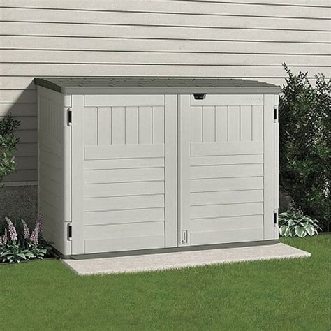 Suncast Horizontal Storage Shed Resin 70 Cu Ft Vanilla Stoney Black