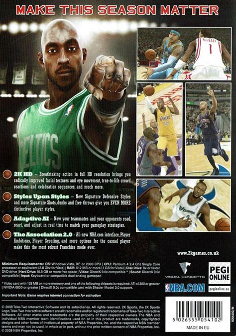 NBA 2K9 (2008) box cover art - MobyGames