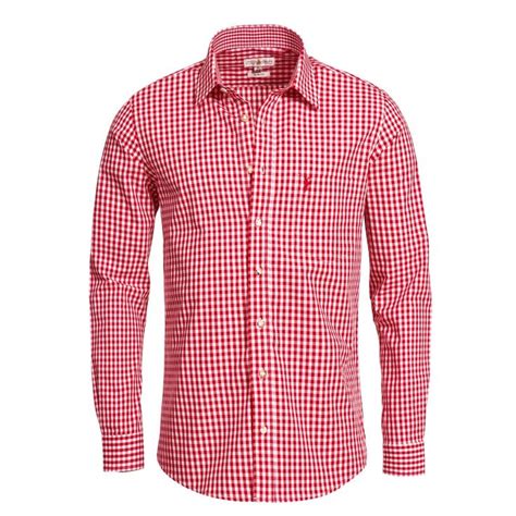 Trachtenhemd Liberto Slim Fit In Rot Von Almsach Finest Trachten De